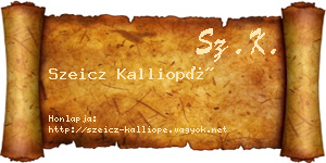 Szeicz Kalliopé névjegykártya